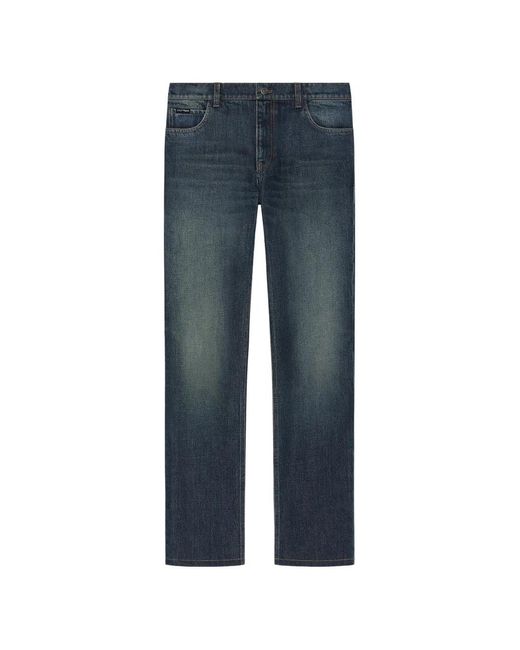 Courreges Blue Straight-Leg Jeans for men
