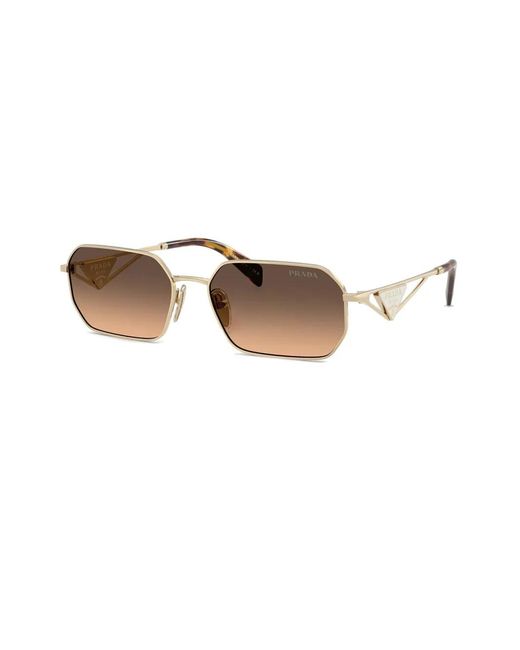 Prada Brown Gradient Rectangle-Shape Sunglasses