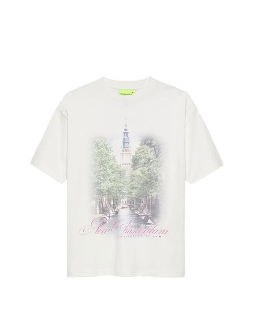 New Amsterdam White Graphic-Print Short-Sleeve T-Shirt