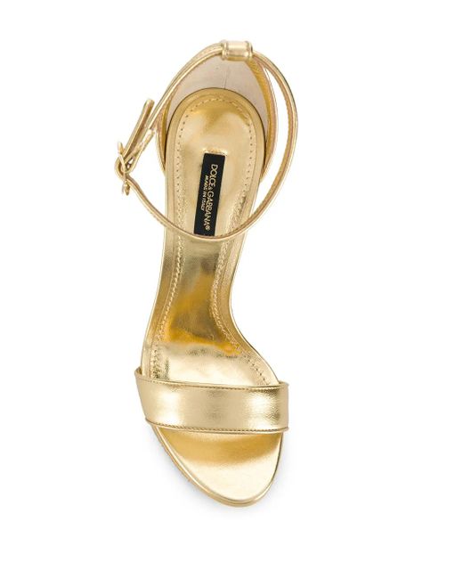 Dolce & Gabbana Metallic Baroque Heel Sandals