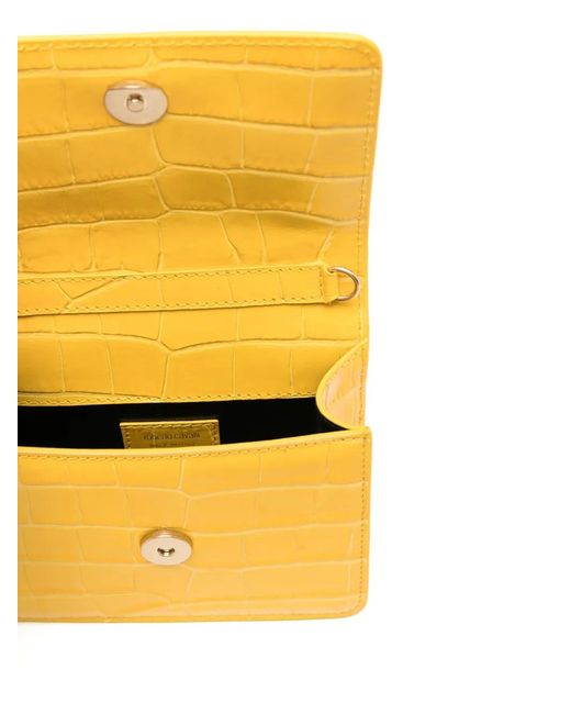 Roberto Cavalli Metallic Roar Tiger Handle Shoulder Bag
