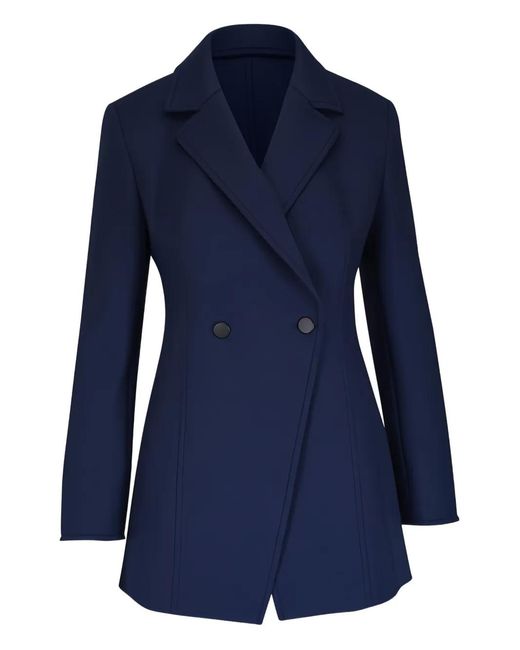 Akris Blue Duska Double-Breasted Blazer