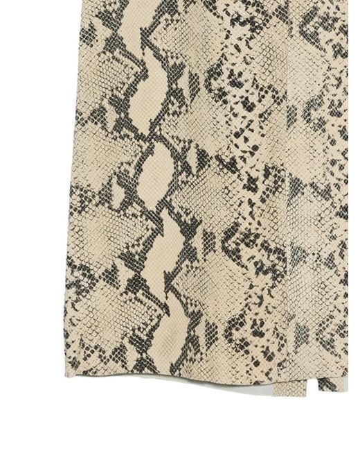 Alysi Natural Python-Effect Elasticated Skirt