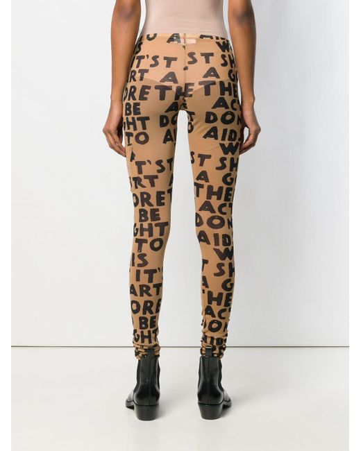 MM6 by Maison Martin Margiela Printed leggings in Brown - Lyst