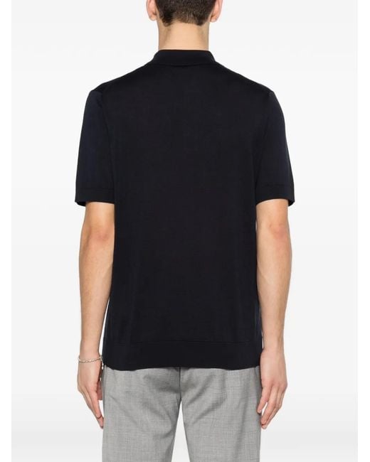 Paolo Pecora Black Button-Up Polo Shirt for men