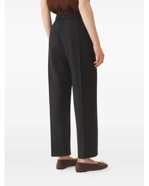 Fabiana Filippi Black Elasticated-Waistband Trousers