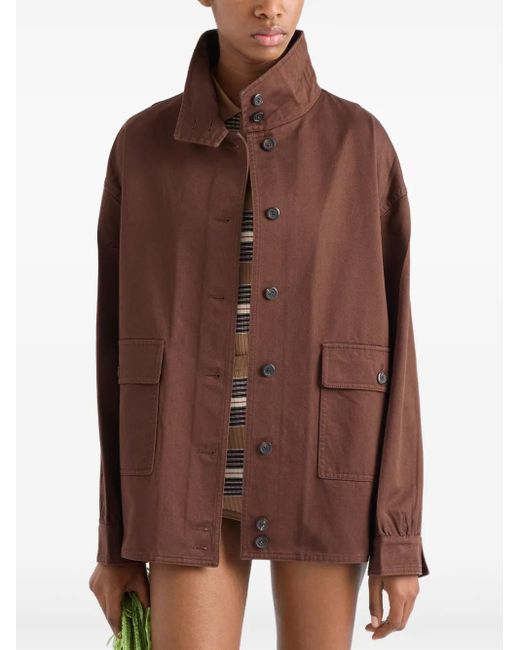 Prada Brown Gabardine Shirt Jacket