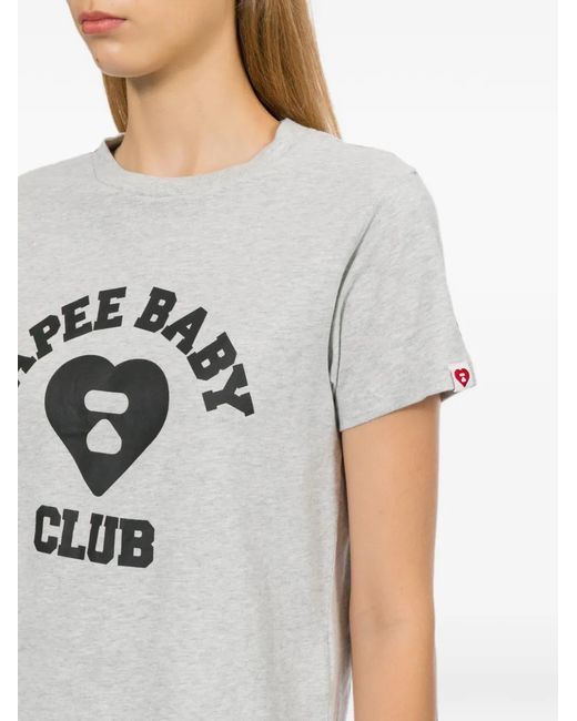 AAPE BY A BATHING AP Gray Heart Logo T-Shirt