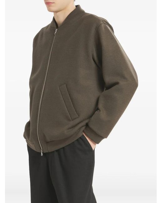 Barena Brown Zip-Front Bomber Jacket for men