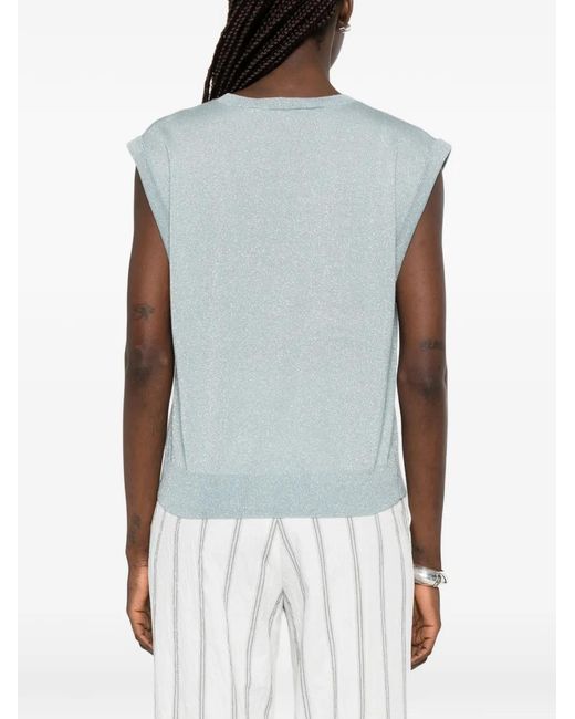 ABSOLUT CASHMERE Blue Sleeveless Top