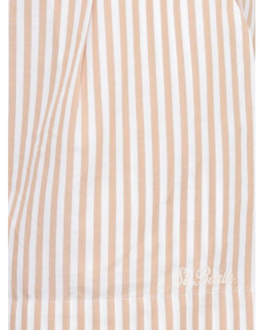 Mc2 Saint Barth Pink Amani Striped-Pattern Shorts