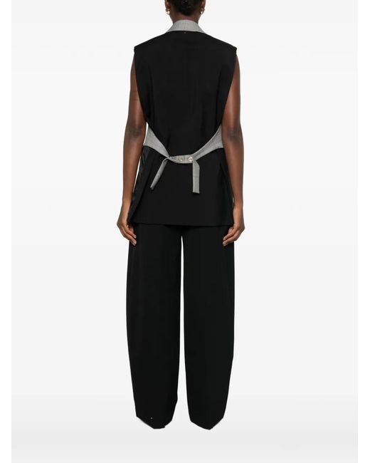 Sportmax Gray Abete Check-Pattern Sleeveless Gilet