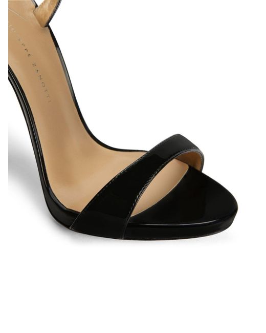 Giuseppe Zanotti Black Gwyneth 120mm Leather Stiletto Sandals