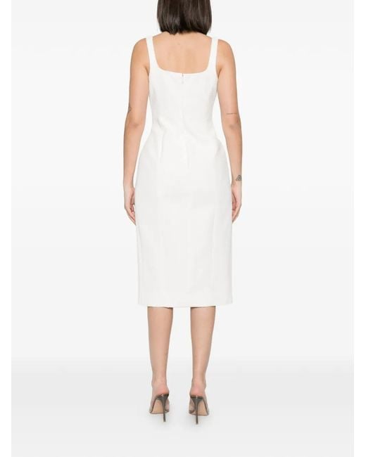 Blumarine White Gathered-Detail Mini Dress