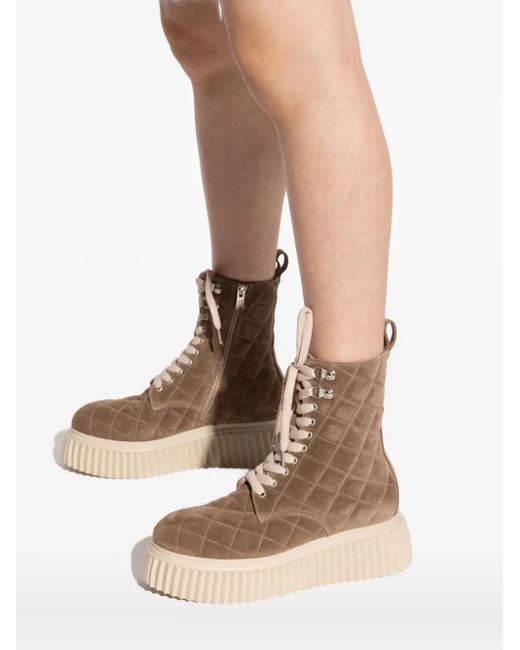 Agl Attilio Giusti Leombruni Brown Elsa Quilted Sneakers