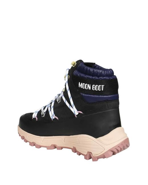 Moon Boot Black Lace-Up Ankle Boots for men