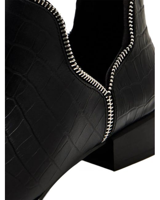 Senso Black Crocodile-Effect Boots