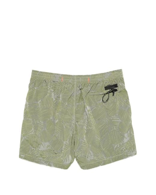Rrd Green Leaf-Print Drawstring Shorts for men
