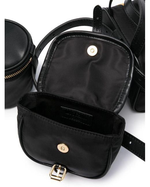 Moschino Black Logo-Lettering Belt Bags