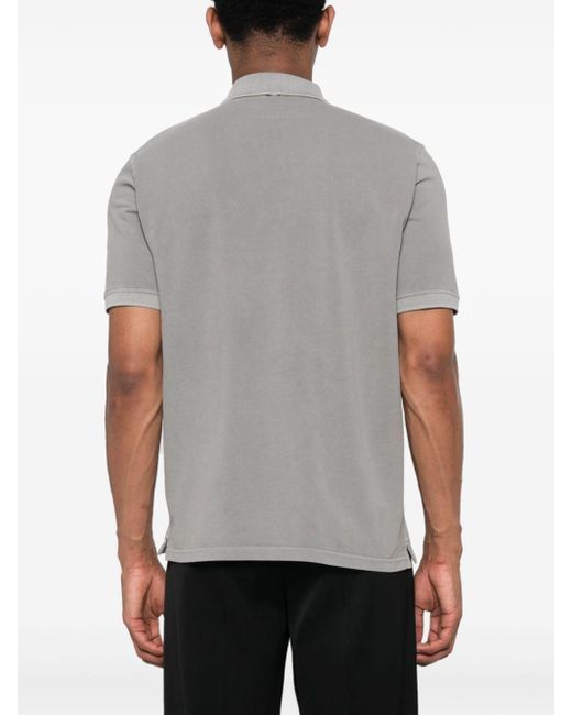 Herno Gray Logo Cotton Polo Shirt for men