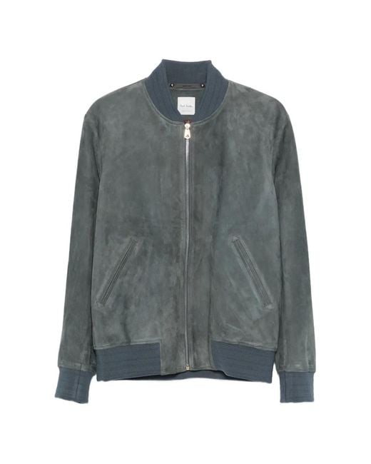 Paul Smith Gray Suede Bomber Jacket for men