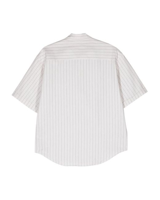 AMI Overhemd Met Logo En Krijtstreep in het White voor heren