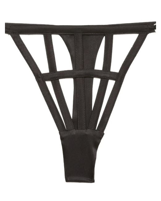 Fleur du Mal Black Caged Thong