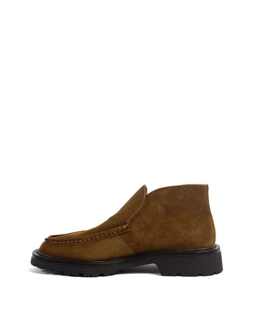 LEGRES Brown Moc-Stitching Boots
