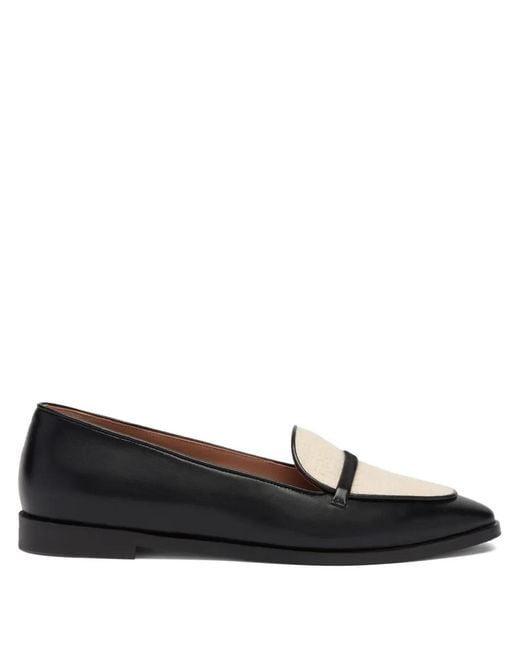 Malone Souliers Black Leather Paneled Loafers