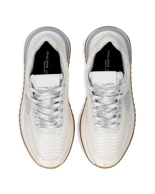 Philippe Model White Sneakers Mit Einsätzen