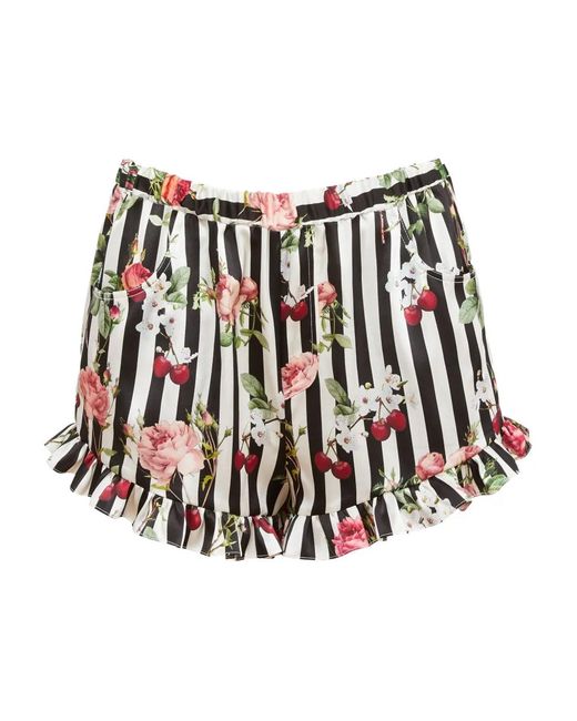 Fleur du Mal White Cherry Rose Shorts