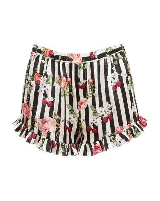Fleur du Mal White Cherry Rose Shorts