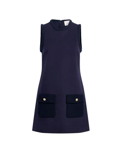 Cinq À Sept Blue Pocket Paulette Dress