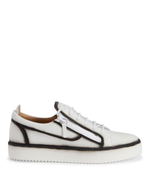Giuseppe Zanotti White Frankie Low-top Leather Sneakers for men