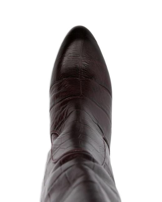 85Mm Eybal Crocodile-Effect Block-Heel Boots di Chie Mihara in Brown