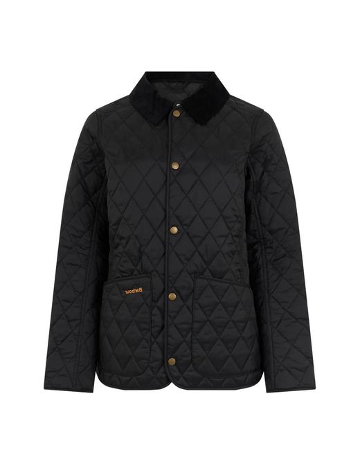 Barbour Black Annandale Quilted Corduroy-Collar Jacket