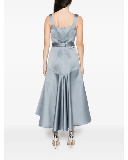 P.A.R.O.S.H. Blue Square-Neck Midi Dress