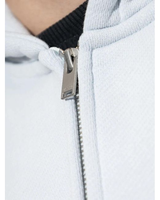 M I S B H V White Zip-Up Hoodie for men