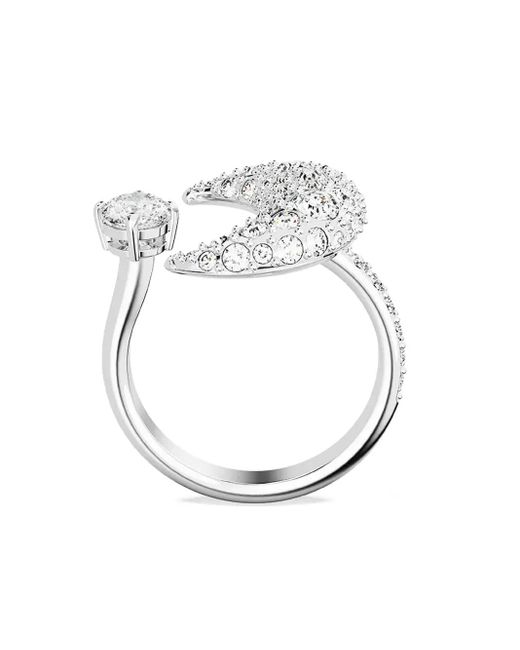 Anello Luna Con Cristalli di Swarovski in White