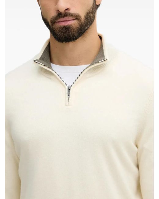 Boss Natural Zip-Up Sweater for men