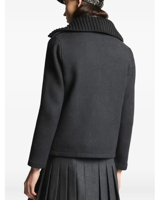 Fay Black Knitted-Collar Jacket