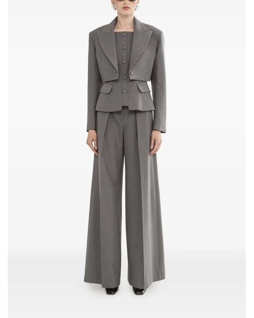 Nissa Gray Sequined Cropped Blazer