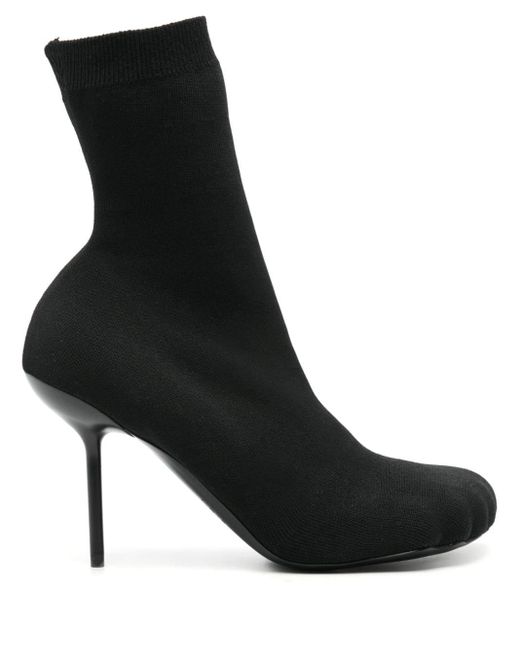 Balenciaga Black 100mm Knitted Ankle Boots