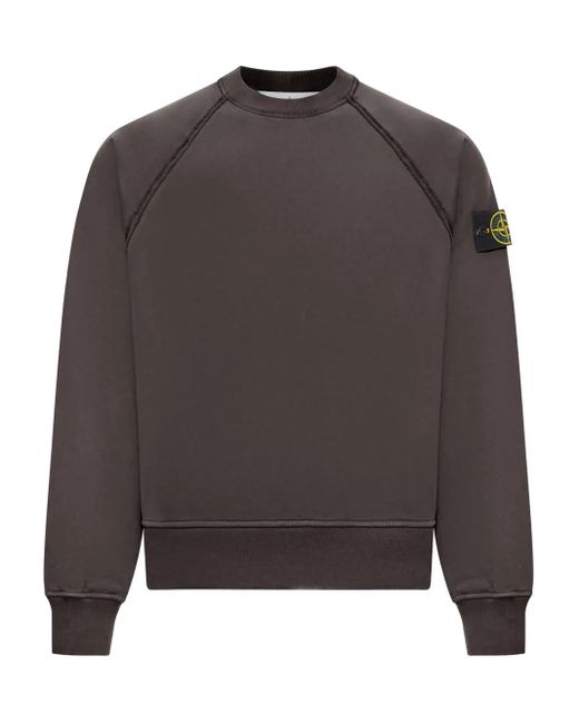Stone Island Gray Raglan-Sleeves Sweatshirt for men