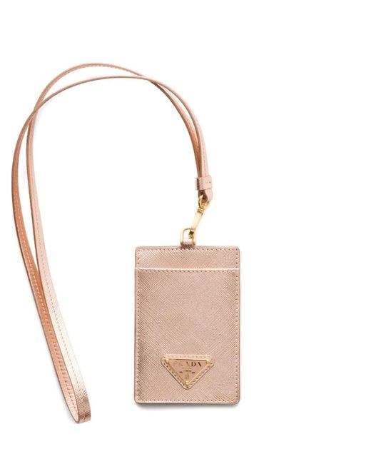 Prada White Leather Badge Holder