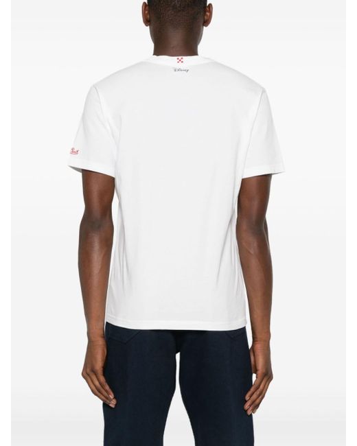 Mc2 Saint Barth White X Disney Mickey-print Cotton T-shirt for men