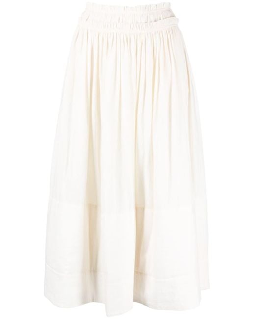 Tory Burch Plain Flared Skirt in White | Lyst