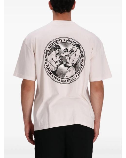 HUGO Pink Boxing Academy Logo T-Shirt for men