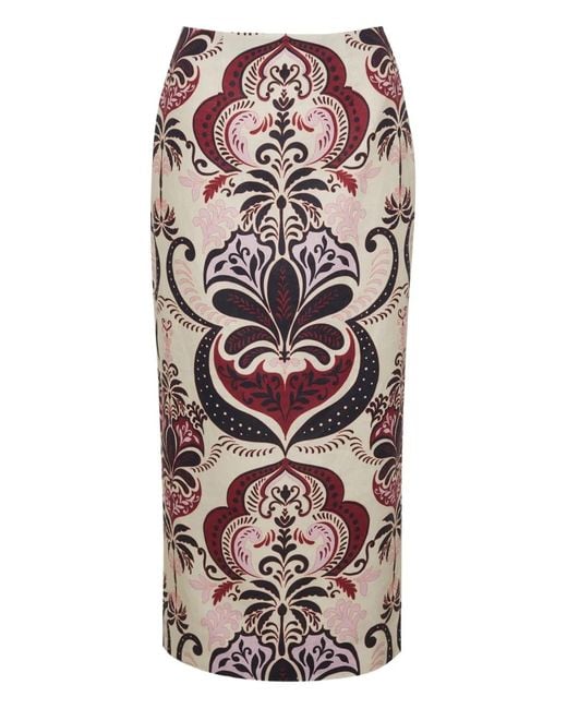 Cara Cara Natural Sienna Patterned Pencil Skirt