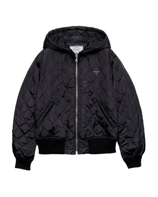 Prada キルティング フーデッドジャケット Blue